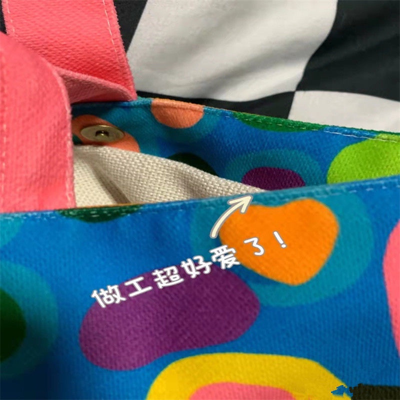 Túi Tote Vải Canvas Sức Chứa Lớn In Họa Tiết Graffiti Độc Đáo Phong Cách Nhật Bản