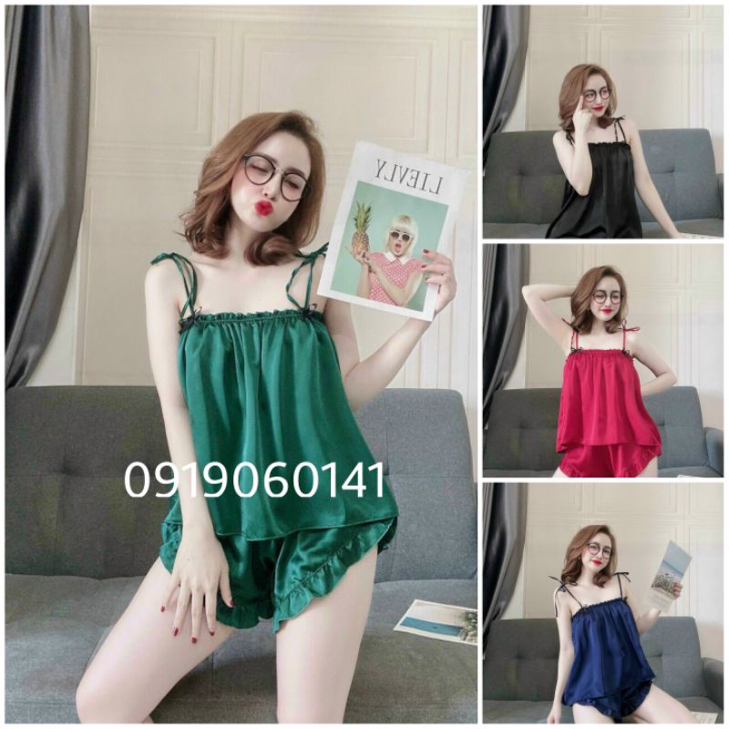 (Mới về)BỘ NGỦ HAI DÂY LỤA SATIN | BigBuy360 - bigbuy360.vn