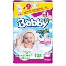 Miếng lót Bobby newborn 1-108 miếng(tặng 3 miếng tã dán size xs )