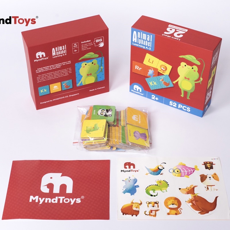 Đồ chơi giáo dục, bộ xếp Hình MyndToys Animal Alphabet (Learning A-Z) Dành Cho Các Bé Trên 2 Tuổi