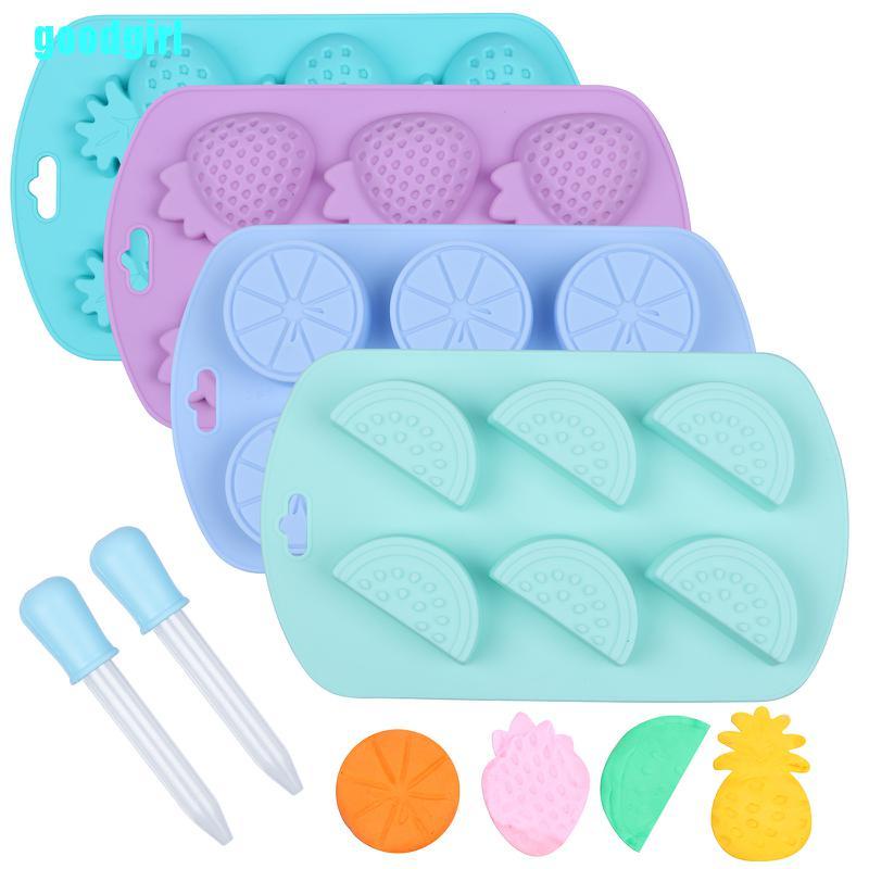 Set 4 Khuôn Silicone Tạo Hình Trái Cây Dễ Thương
