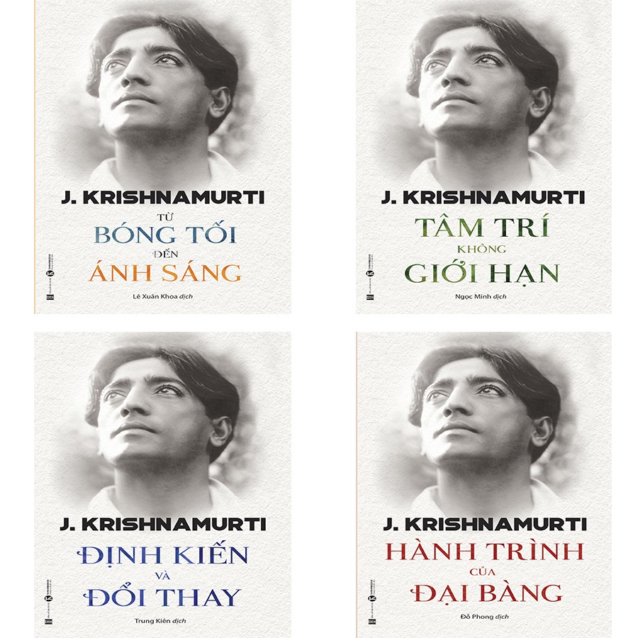 Sách - Combo Krishnamurti: Từ Bóng Tối Đến Ánh Sáng, Tâm Trí Không Giới Hạn, Định Kiến Và Đổi Thay, Hành trình đại bàng