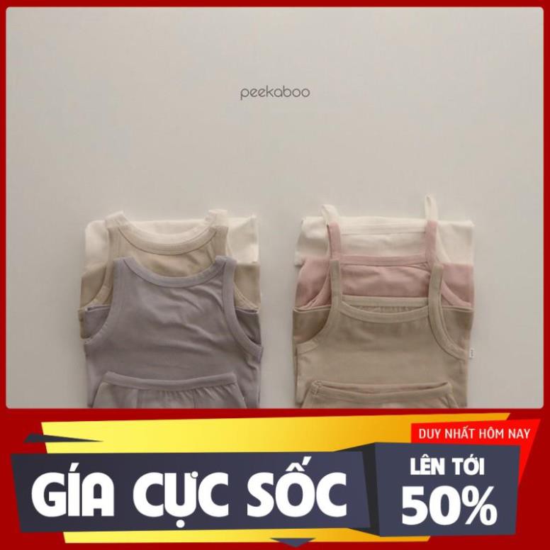 Bộ cộc 2 dây peekaboo cho bé trai/bé gái từ 1-3tuổi diện hè *
