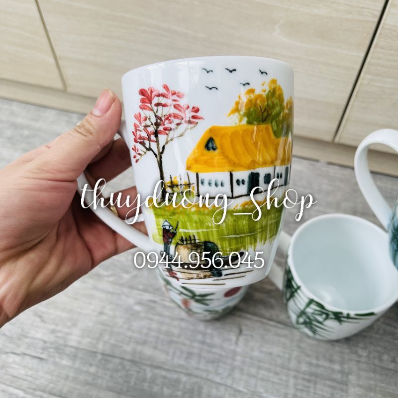 Cốc sứ Bát Tràng vẽ tay cao cấp