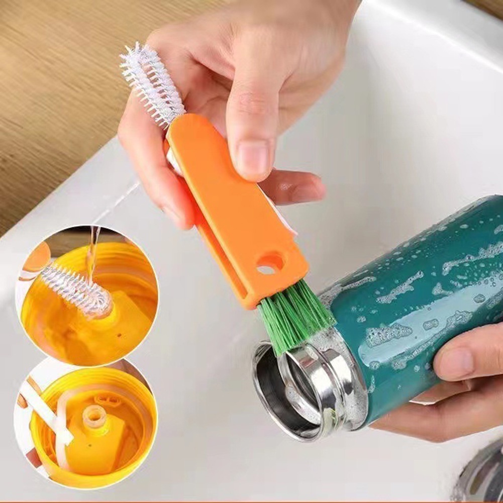 Bàn Chải Vệ Sinh Ly Tách Thiết Kế Ba Trong Một Mini Đa Năng Tiện Dụng