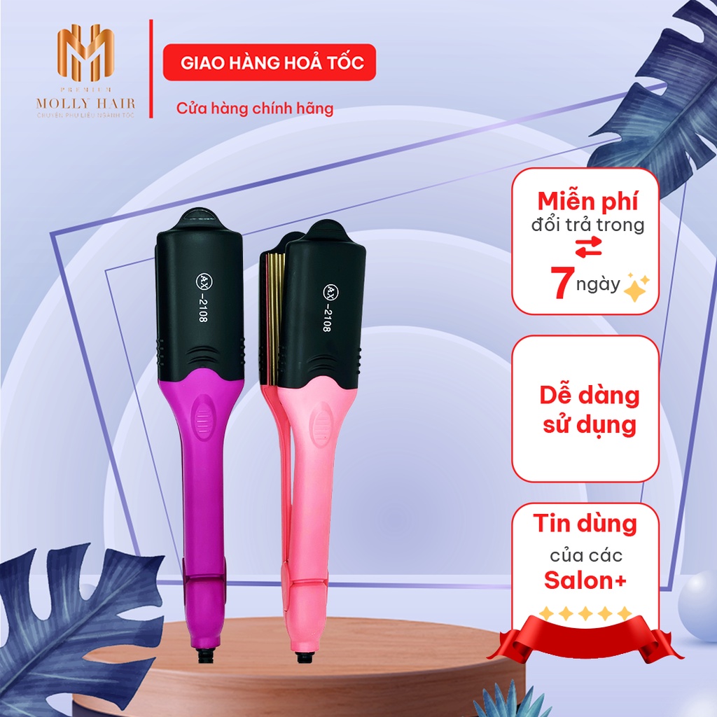 Máy duỗi tóc Mollyhair AX-2108, sử dụng cho mọi loại tóc nhiệt độ đến 220 độ C