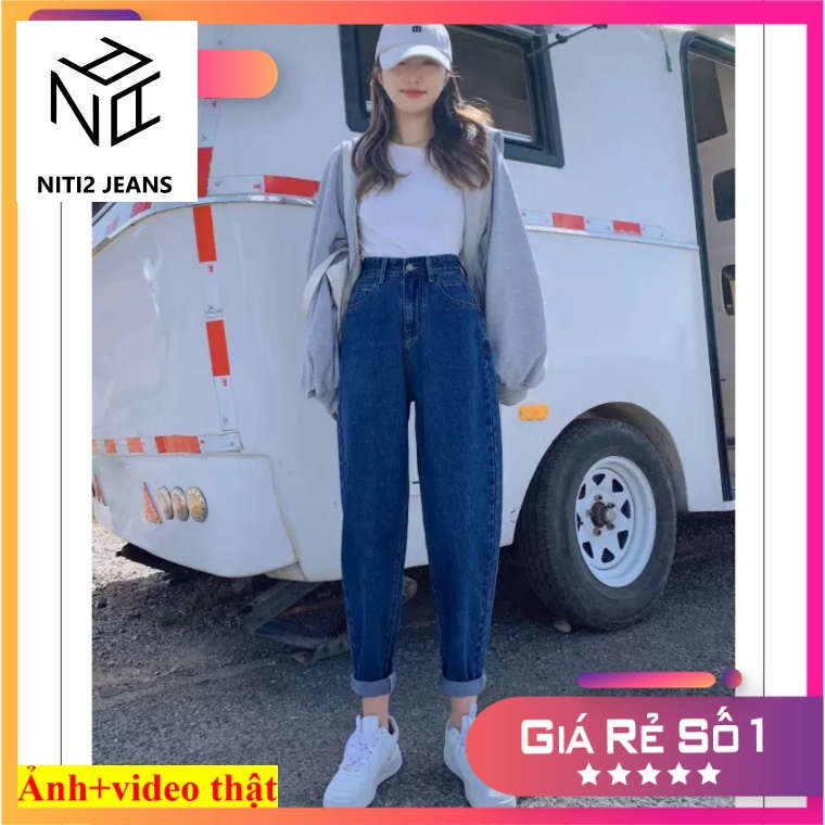 QUẦN BAGGY JEAN NỮ TRƠN CƠ BẢN MÀU XANH ĐẬM, XANH NHẠT, XÁM, ĐEN CAO CẤP NITIQC ĐỦ SIZE CHẤT VẢI SIÊU ĐỈNH SIÊU MỀM MỊN