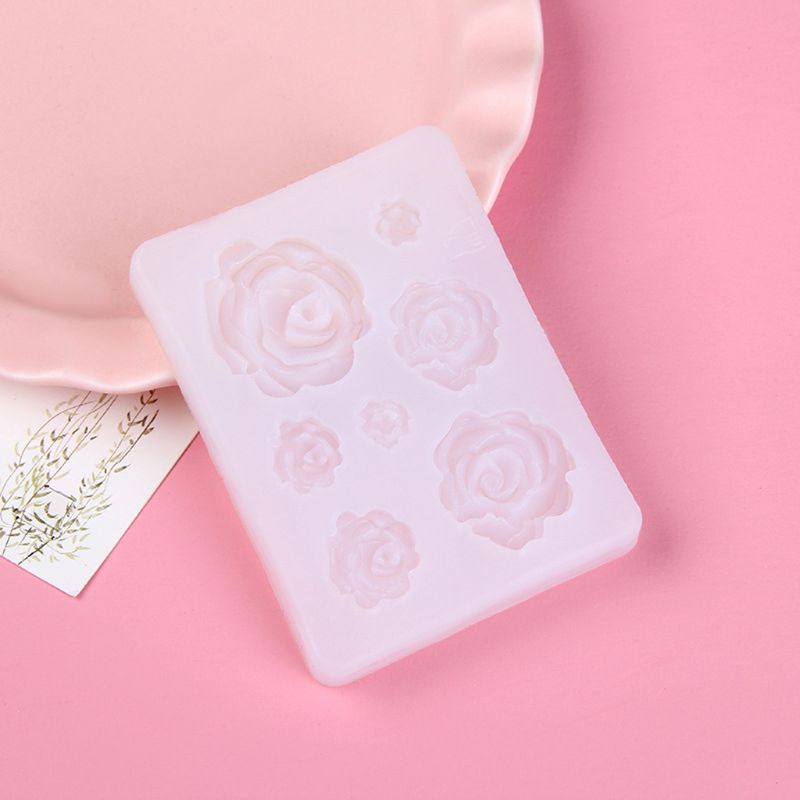Khuôn silicone hình hoa hông 7 kích cỡ để làm trang sức