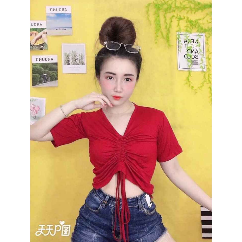 Áo croptop dây rút ngực trước - 25 Store