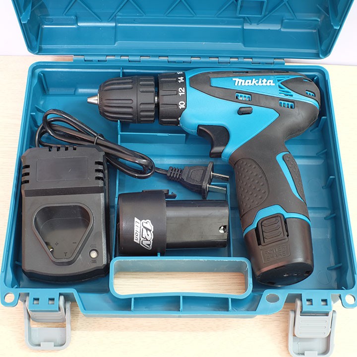 Máy khoan pin cầm tay Makita 12V - Máy khoan bắt vít cầm tay - Tặng Mũi Khoan bảo hành 6 tháng