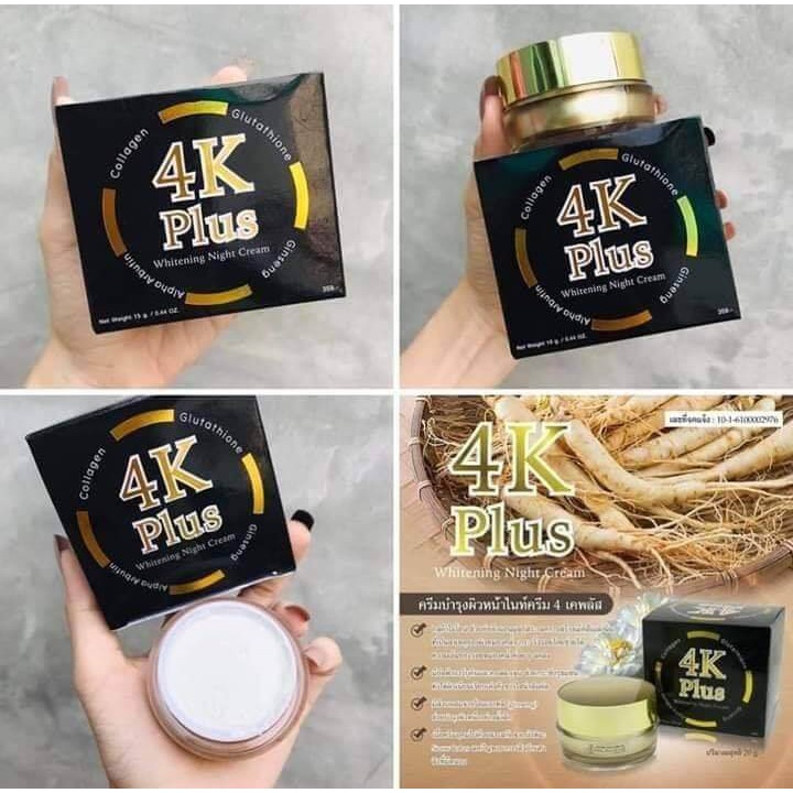 Kem Dưỡng Trắng Da Ban Đêm 4K Plus 5x Thái Lan Chính Hãng, Mẫu Mới Date Mới 20gr