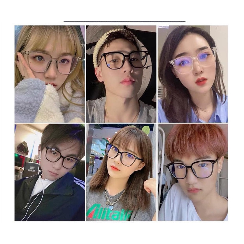 Kính 2 chấm ngang vuông to viền mỏng - Bobu shop