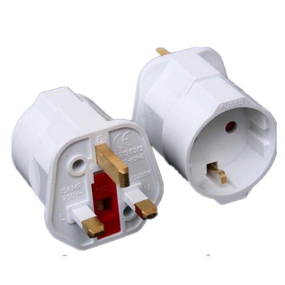 Ổ Cắm Điện Chuyển Đổi EU Sang UK 2 Pin 250V 13A Tiện Dụng Khi Đi Du Lịch