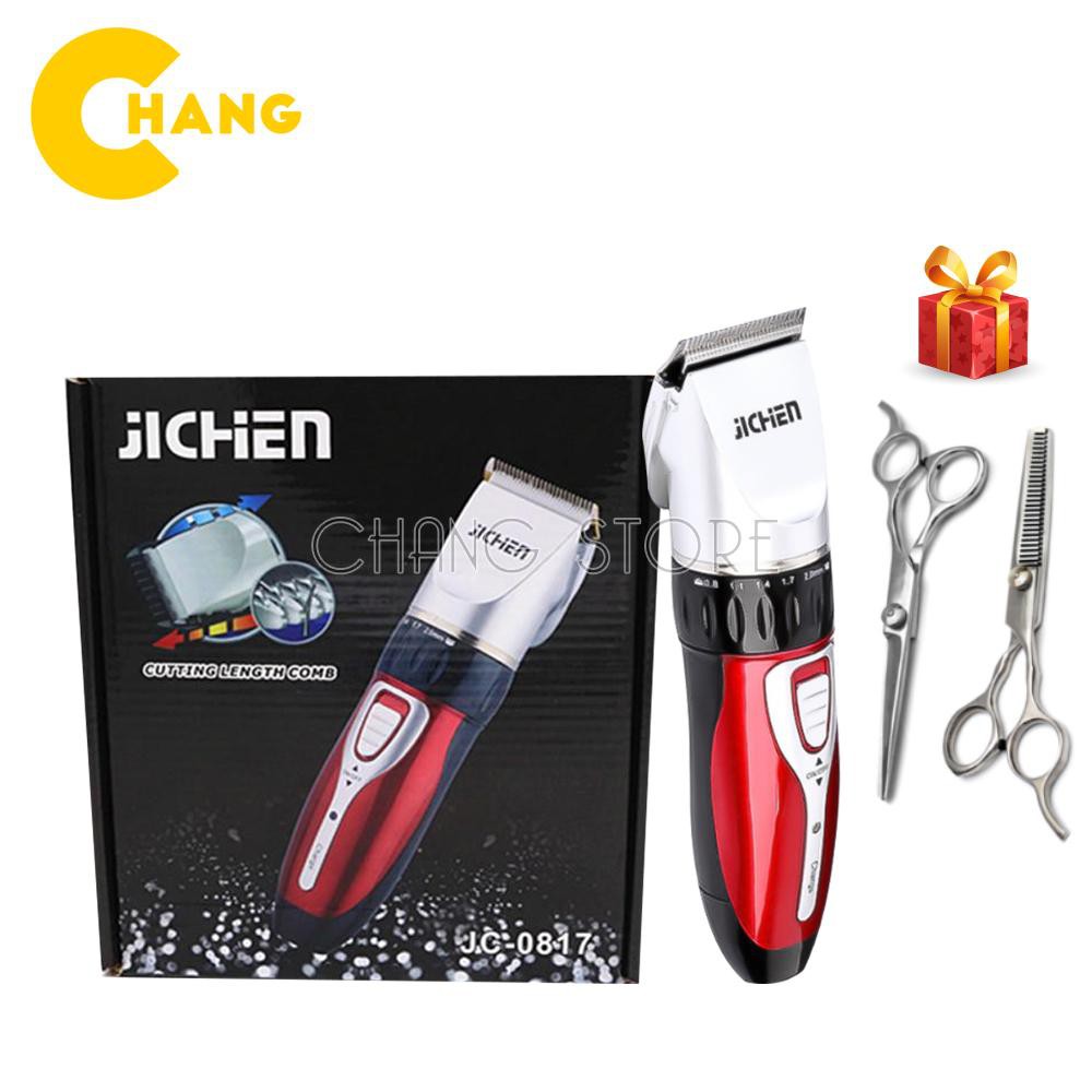 Tông Đơ Cắt Tóc Gia Đình Jichen JC-0817 Cao Cấp + Tặng 1 Bộ Kéo Cắt Và Tỉa