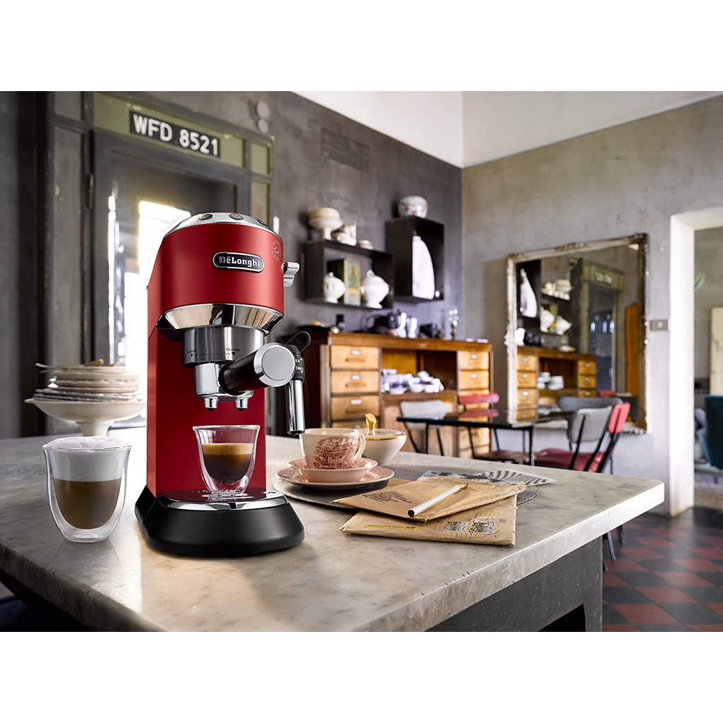 Máy pha cà phê Espresso Delonghi Dedica Style EC685 Rot [nhập Đức chính hãng]