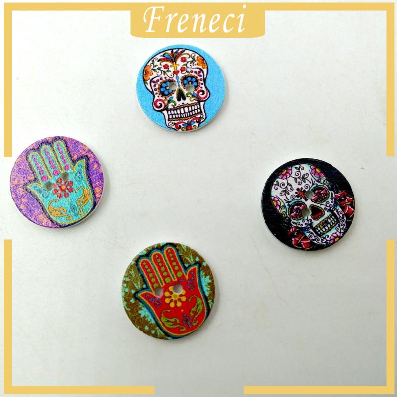 Set 100 Cúc Áo Gỗ 2 Lỗ Dùng Làm Đồ Thủ Công DIY Tiện Dụng