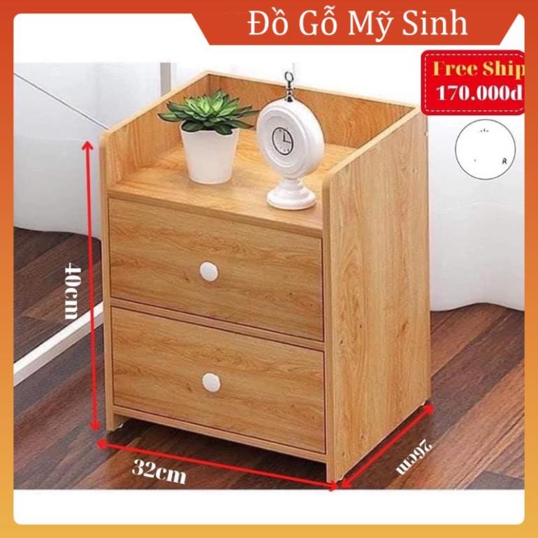 Tủ Táp Đầu Giường 2 Ngăn Kéo Bằng Gỗ MDF Kệ Để Đồ Đa Năng Phòng Ngủ, ĐỒ GỖ MỸ SINH CAO CẤP GIA ĐÌNH