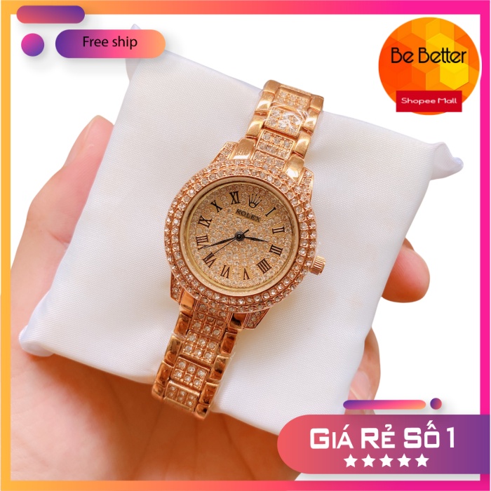 Đồng hồ nữ ROLEX - hàng cao cấp, mặt đính full đá hạt xoàn sang trọng rẻ nhất HCM