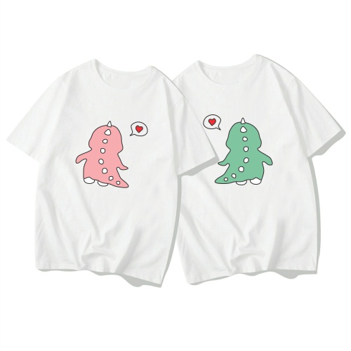 Áo đôi nam nữ tình yêu giá rẻ in hình ❤️KHỦNG LONG❤️ chất Cotton mềm mịn thoáng mát, hình in sắc nét ALI 06