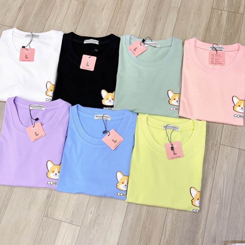 Áo Thun Tay Ngắn UNISEX Chó Corgi - Hình chụp thật