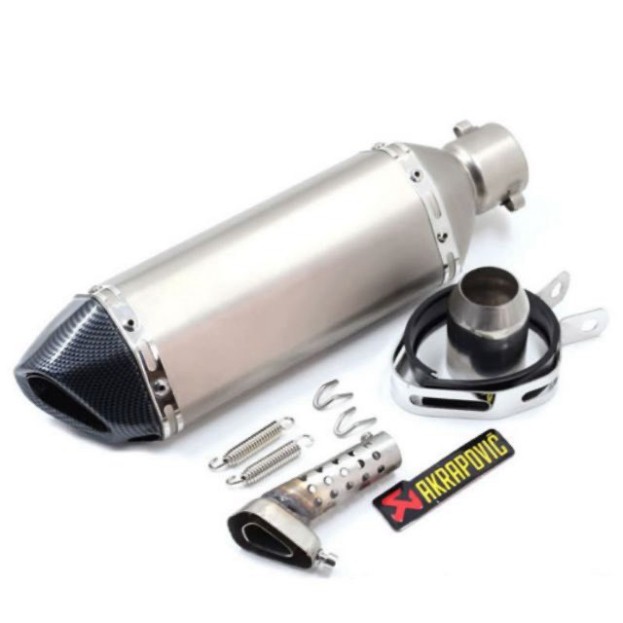 Lon Pô Akrapovic Lục Giác Bạc Và Full Carbon Đủ phụ kiện + Tiêu Pô