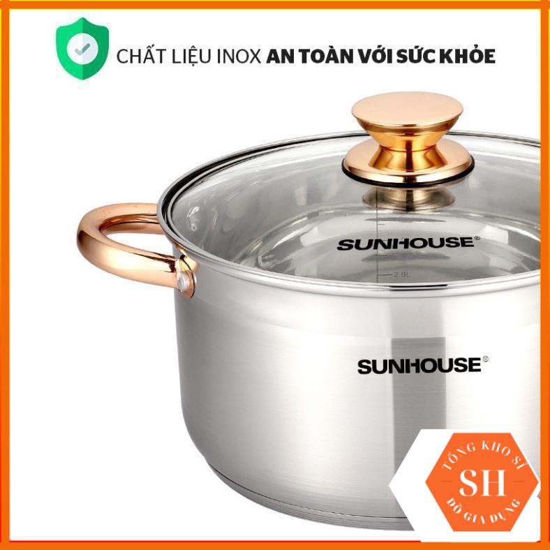 [Kho Sỉ] _[Tổng Kho Sỉ] Bộ Nồi Inox 5 Đáy, Bộ Nồi SUNHOUSE SH781 Nấu Nhanh, Giữ Nhiệt Tốt- Hàng Chính Hãng