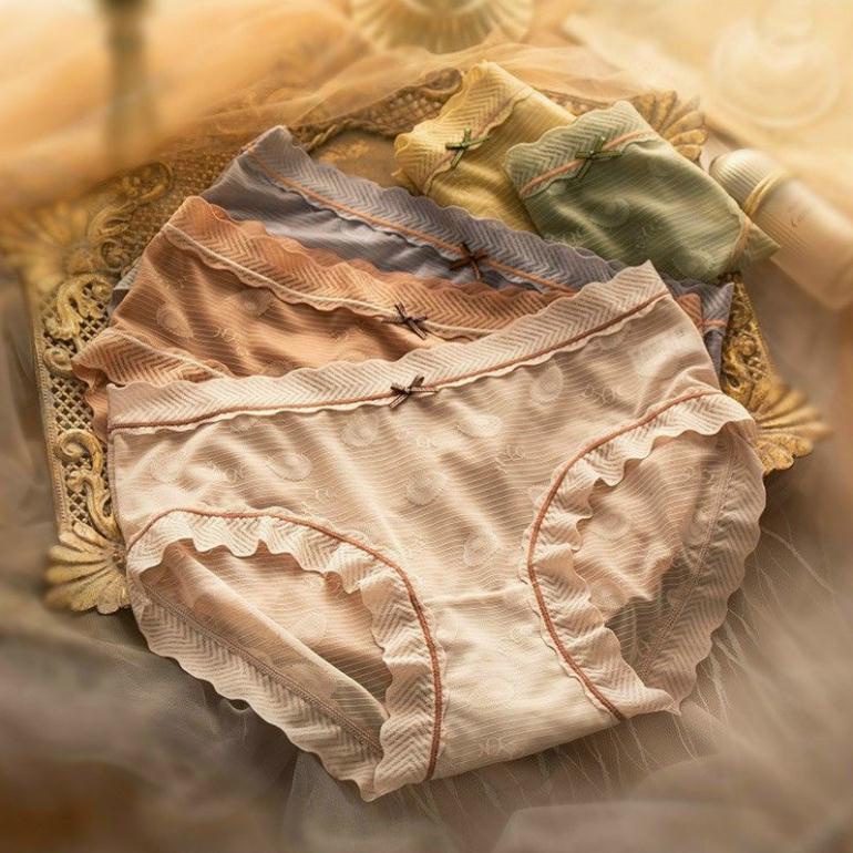 Quần lót ren dễ thương thoáng khí nâng mông tôn dáng KIMCHIBIKINI chip nữ lụa tinh khiết Ql165