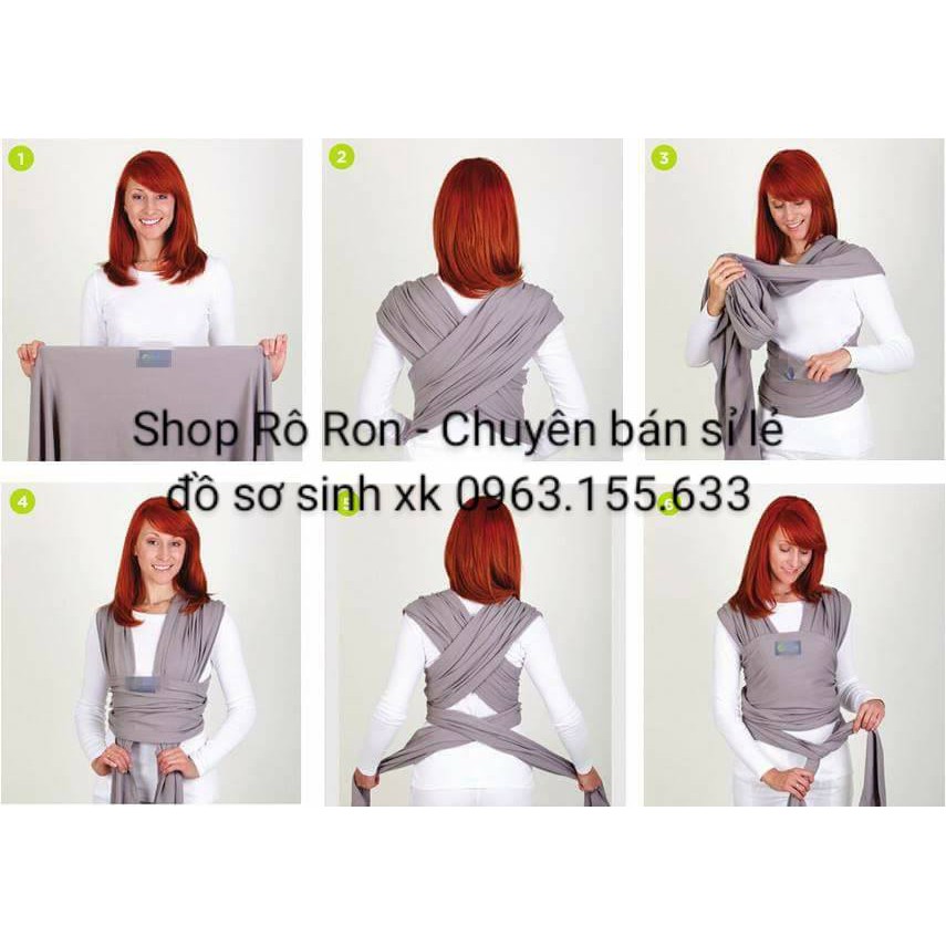 ĐỊU VẢI MOBY WRAP CO GIÃN 4 CHIỀU CHO BÉ [HÀNG XUẤT EU]