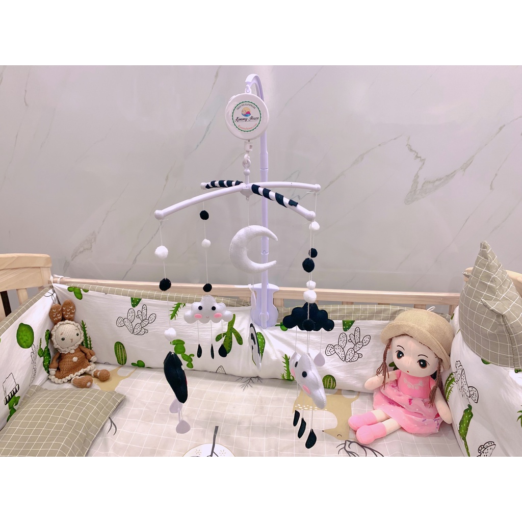 (May thủ công) Mẫu treo nôi mây trăng đen trắng kích thích thị giác