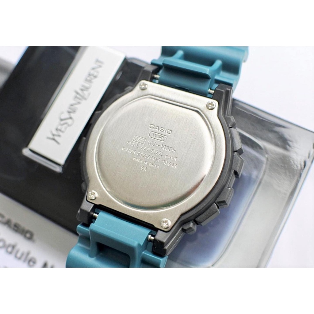 Đồng hồ Casio điện tử nam WS-1400H-3AVDF dây cao su chính hãng