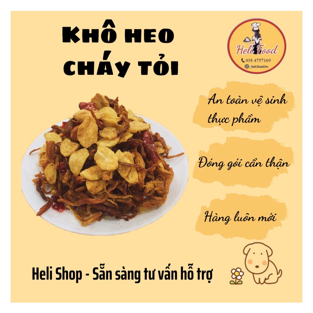 [Heli Food] Khô Heo, khô lợn Cháy Tỏi [200g]