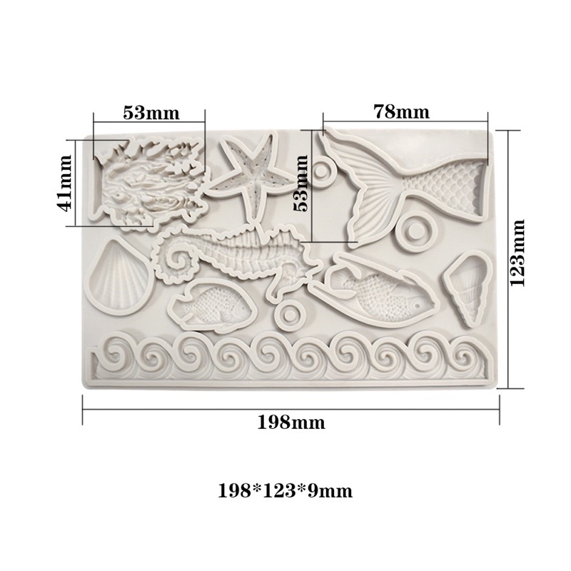 khuôn silicon đại dương trang trí bánh