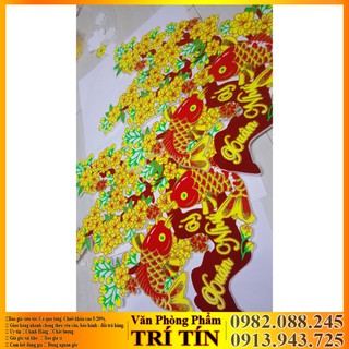 Hoa mai, hoa đào xốp nổi trang trí tết.