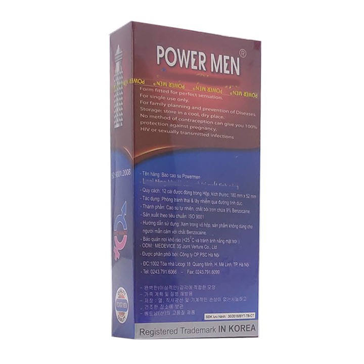 POWER MEN SIÊU MỎNG VÀ BAO CAO SU POWER MEN NGỌC TRAI