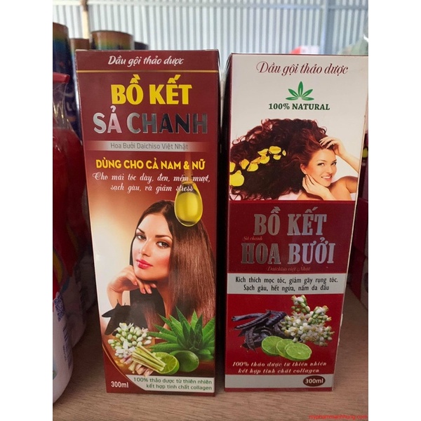 Dầu Gội Bồ Kết Xả Chanh,Hoa Bưởi 300ml.