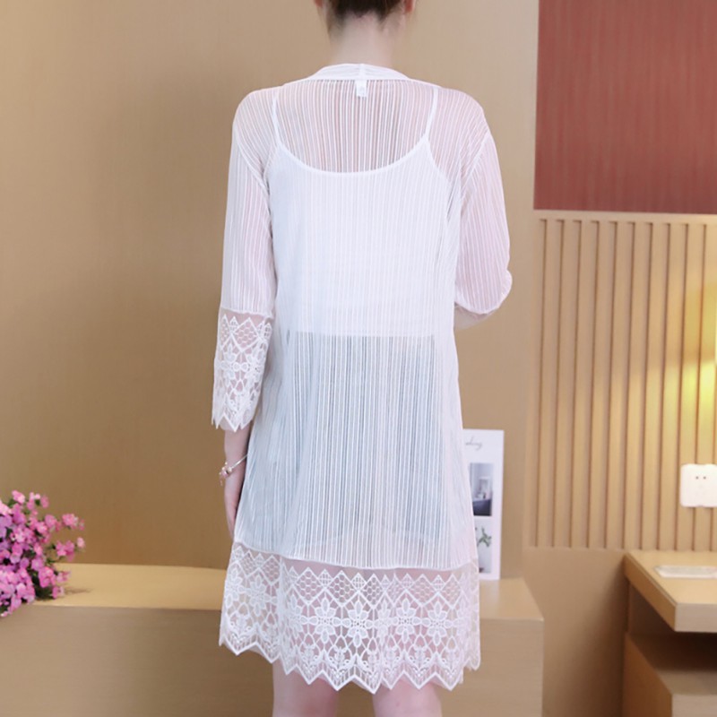 Áo Khoác Cardigan Dáng Rộng Phối Ren Hoa Cho Phái Nữ | BigBuy360 - bigbuy360.vn