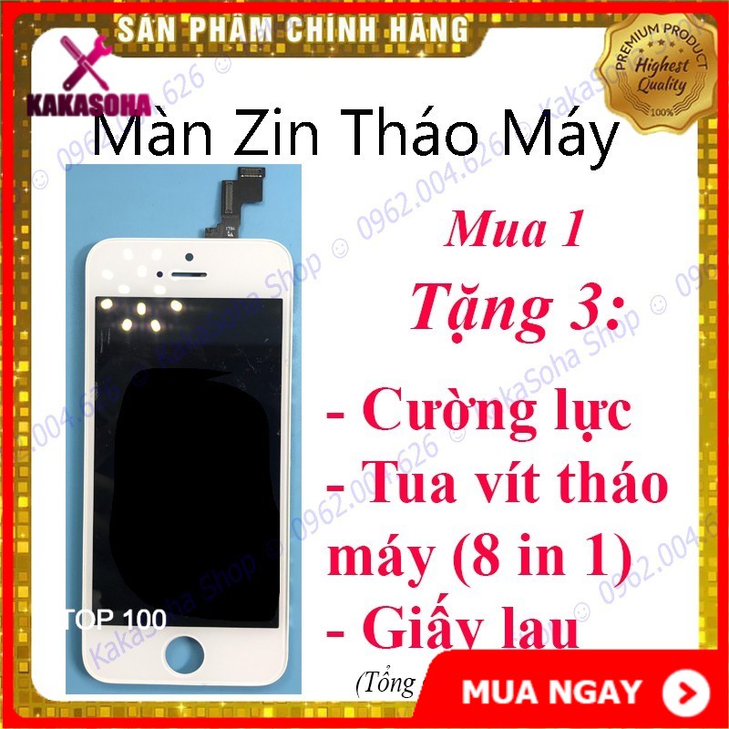 Màn hình iphone 5s,SE zin bóc máy, tặng cường lực, tặng tua vít, Màn hình ip 5SE 5s zin chính hãng, miễn phí vận chuyển.