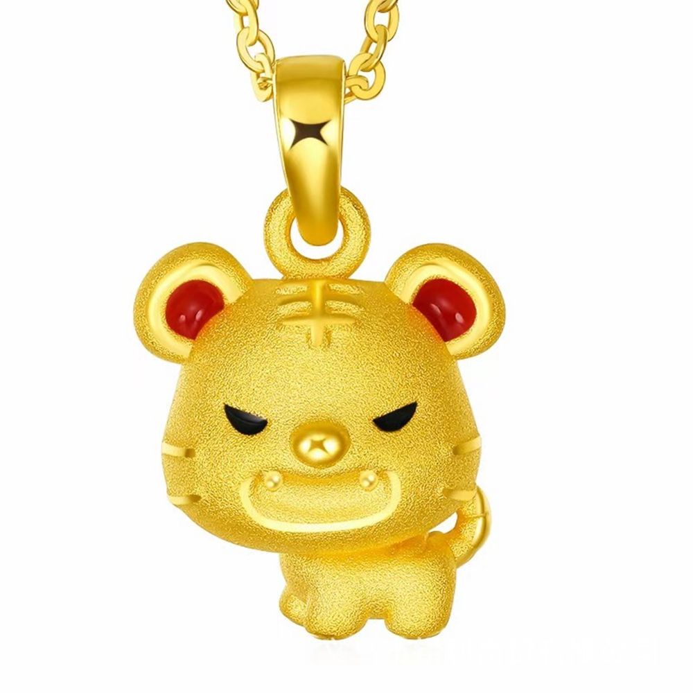 Vòng cổ mặt hình con hổ thiết kế đơn giản sang trọng