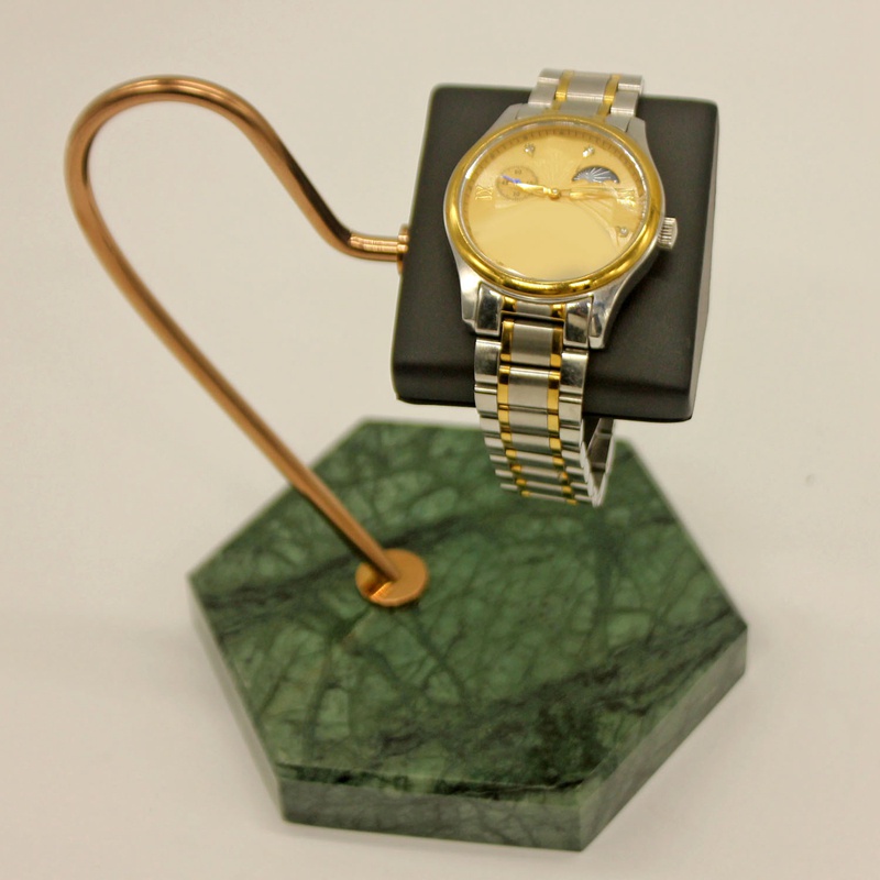 Giá Đỡ Trưng Bày Đồng Hồ Bằng Kim Loại Họa Tiết Đá Hoa Cương Tự Nhiên Màu Vàng Kim