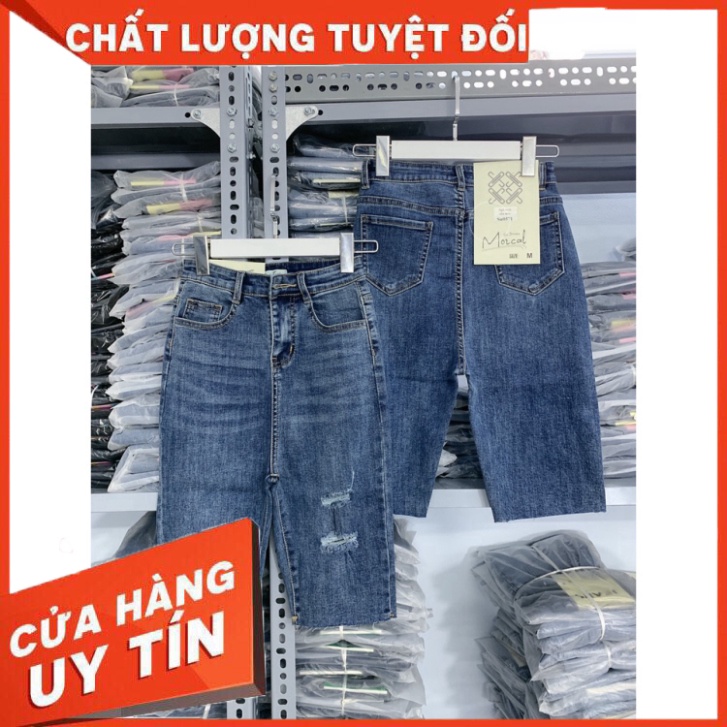 Quần jean ngố phom ôm chuẩn cắt rách túi kiểu nhiều mẫu vải co dãn đẹp may kỹ - Hàng nhập khẩu