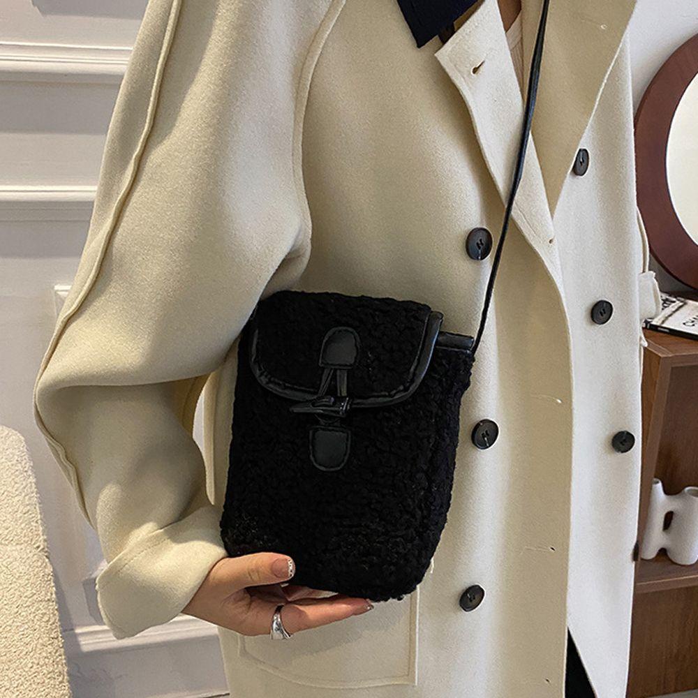 Túi Xách Màu Trơn Đeo Vai / Xách Tay Cài Nút Nhỏ Nhắn Dễ Thương Thời Trang Cho Nữ