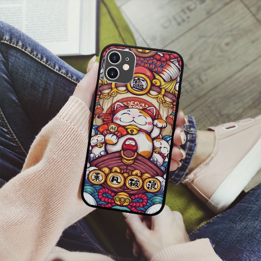 Ốp Lưng iphone hình Mèo Thần Tài  Quan Mèo Béo Ú ECOMEX dòng Ip 13 14 6 7 8 Plus 11 12 Pro Max X Xr MYS20220046