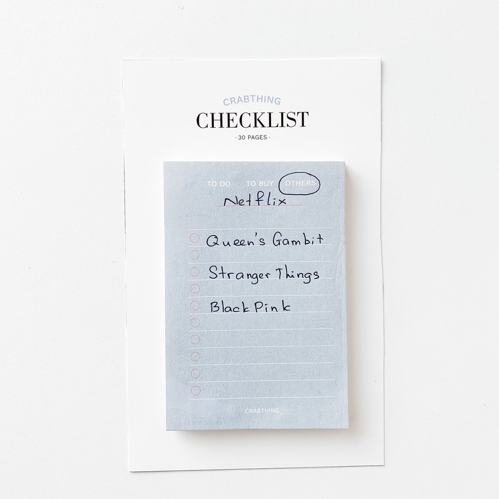 Giấy note ghi chú danh sách  - Crabit Checklist Notepad - 30 tờ Chính Hãng Crabit