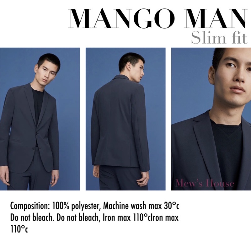 M A N G O áo vest blazer nam hàng nhập khẩu Tây Ban Nha