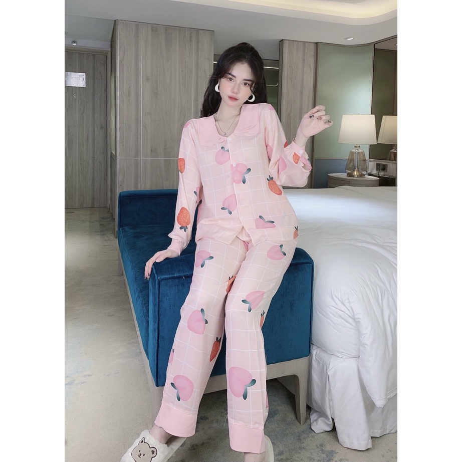 pijama nữ tay dài quần dài dể thương