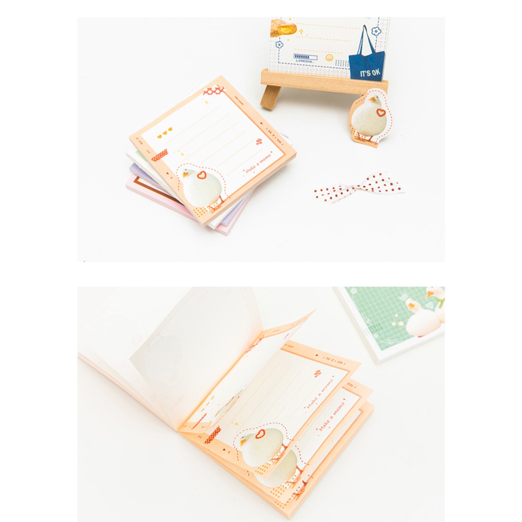 Giấy Note Cute  Bộ 50 Tờ Giấy Nhớ Ghi Chú Dễ Thương LOVELY ANIMALS Phong Cách Hàn Quốc Phụ Kiện Bullet Journal