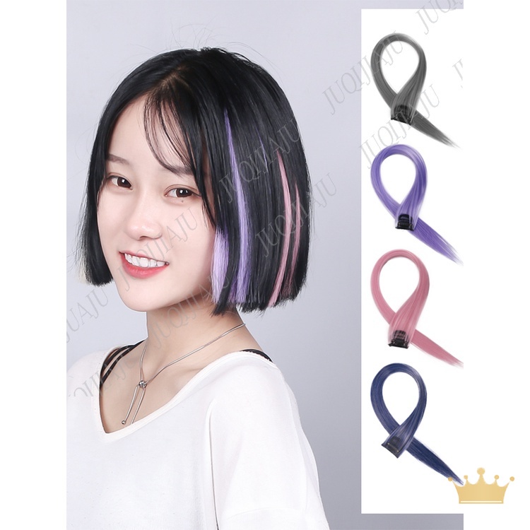 Bộ tóc giả 55cm cho phụ nữ tóc mái tạm thời nhiều màu Kẹp tóc tổng hợp một miếng vá tóc giả