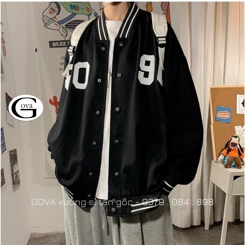 Áo khoác Bomber dù 8090 form rộng 2 lớp nam nữ Unisex GOVA
