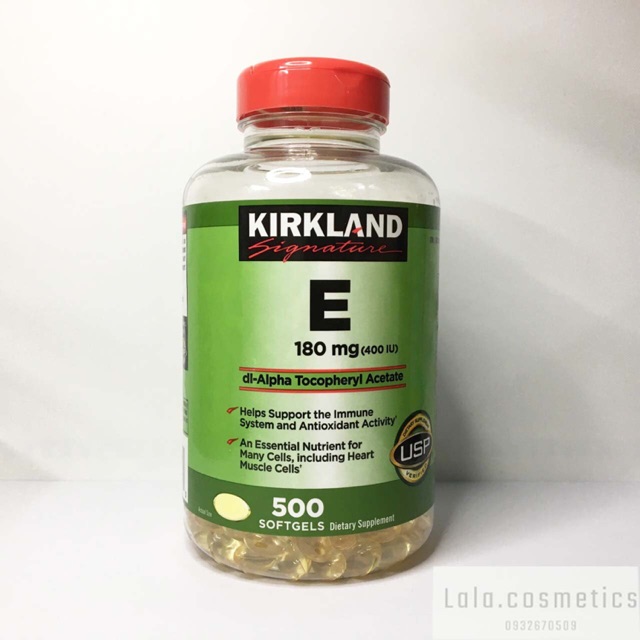 [ DATE 2024] Viên Uống Vitamin E Hỗ Trợ Làm Đẹp Da & Chống Lão Hóa Kirkland Vitamin E 400 I.U 500 Viên