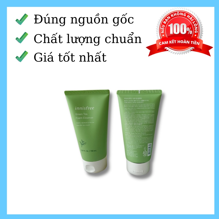 Sữa rửa mặt trà xanh 🔥LOẠI TỐT🔥 sữa Innisfree Green Tea Cleansing Foam với tinh chất từ lá trà, phù hợp mọi loại da